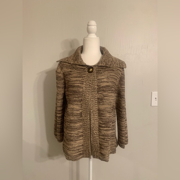 Karen Scott Brown Knit Cardigan - Picture 1 of 4